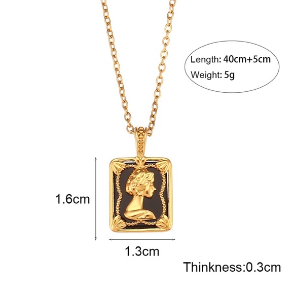 NEW ELIZABETH PENDANT 18K GOLD NECKLACE, NICE NECKLACE, CUTE NECKLACE - Picture 6 of 6